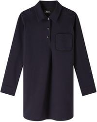 A.P.C. - A. P.c. Maitena Dress 34 Navy Blue - Lyst