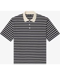 A.P.C. - A. P.c. Striped Polo Shirt Xl Navy Blue - Lyst