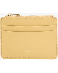 A.P.C. - A. P.c. Paris Cardholder One Size Yellow - Lyst
