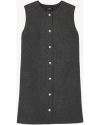 A.P.C. - A. P.c. Pinafore Dress 34 Charcoal Grey - Lyst