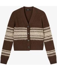 A.P.C. - A. P.c. Lindsey Cardigan Xs Chestnut Brown - Lyst