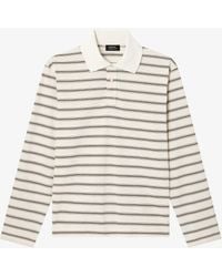 A.P.C. - A. P.c. Long-sleeve Striped Polo Shirt Xl Ecru - Lyst