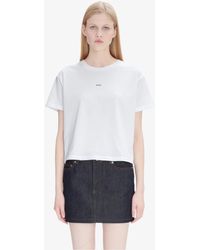 A.P.C. - A. P.c. Women's Boxy Micro Logo T-shirt Size: Extra Small In White - Lyst