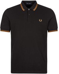 Fred Perry Polo Shirt Twin Tipped - / Dark Caramel - Black