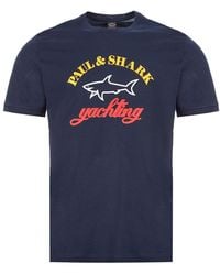 Save 32% Mens T-shirts Paul & Shark T-shirts Paul & Shark Logo-patch Cotton T-shirt in Yellow & Orange for Men Orange 