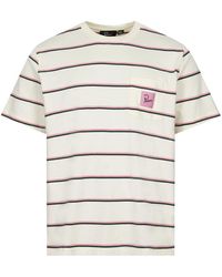 by Parra Striped Pocket Logo T-shirt - Pink