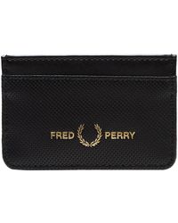 Fred Perry Textured Pu Card Holder - Black