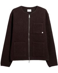 Farah - Tucker Wool Blend Collarless Zip Liner - Lyst