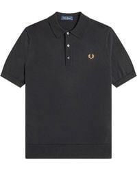 Fred Perry - Cotton Knitted Polo Shirt - Lyst