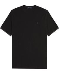 Fred Perry - Tipped Cuff Honeycomb Pique T-Shirt - Lyst