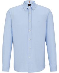 BOSS - Rickert Oxford Regular Fit Ls Shirt Sky Small - Lyst