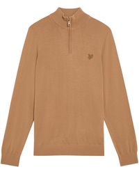 Lyle & Scott - Lyle & Scott Tonal Merino Quarter Zip Jumper - Lyst