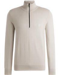 BOSS - Kanobix S Quarter Zip Knitted Sweater - Lyst