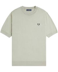 Fred Perry - Cotton Knitted T-Shirt - Lyst