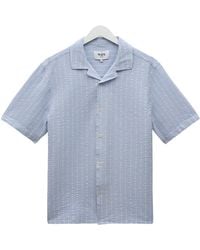 Wax London - Didcot Seersucker Stripe Short Sleeve Shirt - Lyst