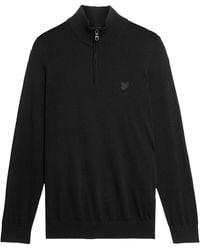 Lyle & Scott - Lyle & Scott Tonal Merino Quarter Zip Jumper - Lyst