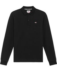 Tommy Hilfiger Denim Tommy Jeans Long Sleeve Classics Polo in Black for Men  - Save 31% | Lyst
