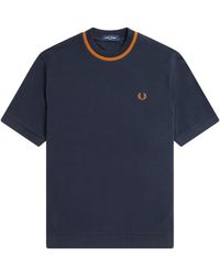 Fred Perry - Crew Neck Pique T-Shirt - Lyst