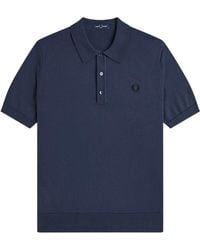 Fred Perry - Cotton Knitted Polo Shirt - Lyst