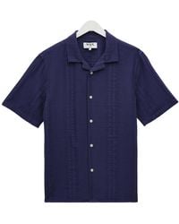 Wax London - Didcot Double Weave Seersucker Short Sleeve Shirt - Lyst