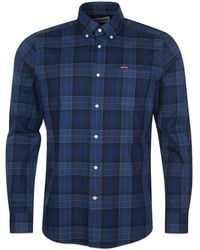 Barbour Wetherham Tailored Shirt Midnight Tartan - Blue