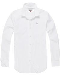 Tommy Hilfiger Original Flag Stretch Long Sleeve Shirt White