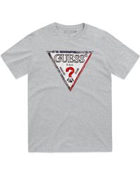 Guess Triesley Logo Print T-shirt - Gray