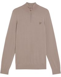 Lyle & Scott - Lyle & Scott Tonal Merino Quarter Zip Jumper - Lyst
