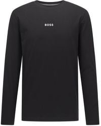 Blue for Men Mens Clothing T-shirts Long-sleeve t-shirts BOSS by HUGO BOSS Piraq Long Sleeve Half Zip Shirt in Navy 