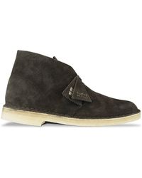 Clarks Chocolate Suede New Desert Boot Shoes - Multicolor