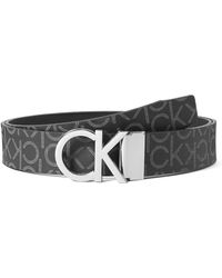 Calvin Klein Reversible Monogram Belt Black - Multicolor