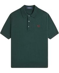 Fred Perry - Cotton Knitted Polo Shirt - Lyst