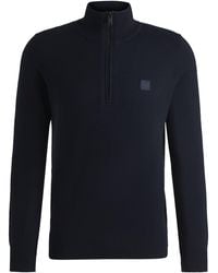 BOSS - Kanobix S Quarter Zip Knitted Sweater - Lyst