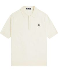 Fred Perry - Cotton Knitted Polo Shirt - Lyst