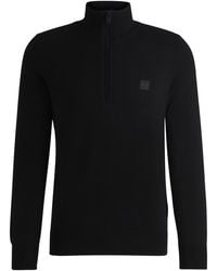 BOSS - Kanobix S Quarter Zip Knitted Sweater - Lyst