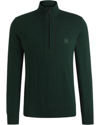 BOSS - Kanobix S Quarter Zip Knitted Sweater - Lyst