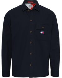 actress chocolate arrival Tommy Hilfiger Tommy Jeans Solid Transitional Cotton Overshirt in Blue for  Men | Lyst