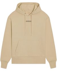 Guess Roy Centre Logo Hoodie - Natural