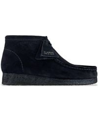 Clarks New Wallabee Boot Black Suede