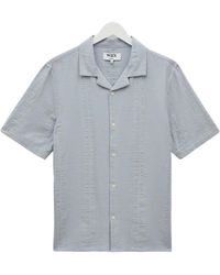 Wax London - Didcot Double Weave Seersucker Short Sleeve Shirt - Lyst