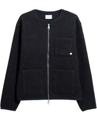 Farah - Tucker Wool Blend Collarless Zip Liner - Lyst