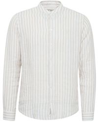 Casual Friday - Anton Linen Stripe Grandad Shirt - Lyst