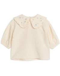 ARKET - Frill-collar Cheesecloth Blouse - Lyst