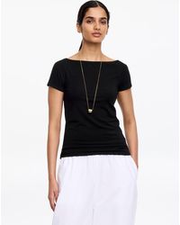 ARKET - Boat-Neck Stretch T-Shirt - Lyst