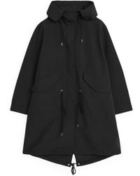 ARKET Oversized Fishtail Parka - Black