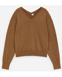 ARKET - Cotton-Wool V-Neck Jumper - Lyst