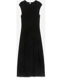 ARKET - Geripptes Kleid Mit Flügelärmeln - Lyst