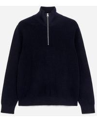 ARKET - Wool & Cotton Half Zip Jumper - Lyst
