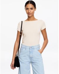 ARKET - Boat-Neck Stretch T-Shirt - Lyst