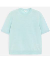 ARKET - Knitted Merino Wool T-Shirt - Lyst